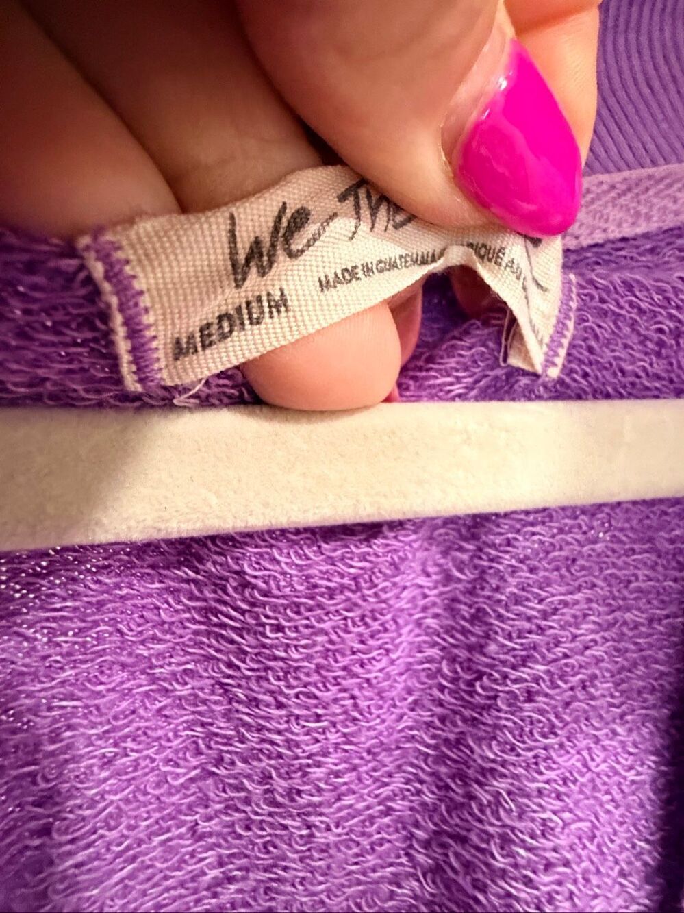 We The Free FP Movement Purple Oversized Raw Edge Sweatshirt M Buttoned - Picture 4 of 8